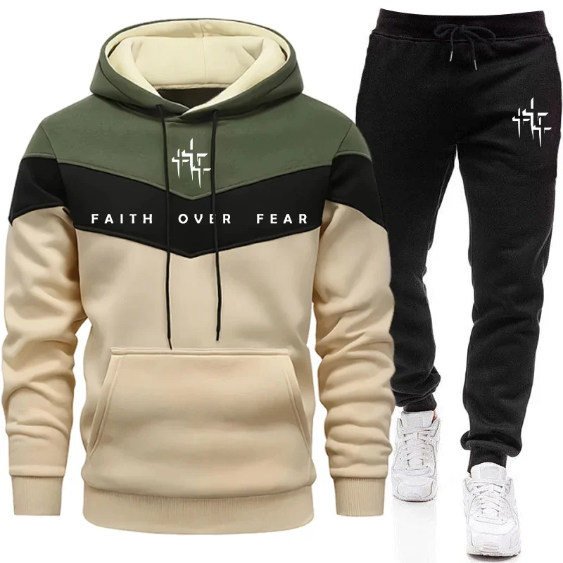 Winter Clothes - Faith Over Fear 남성용 트랙수트 후드