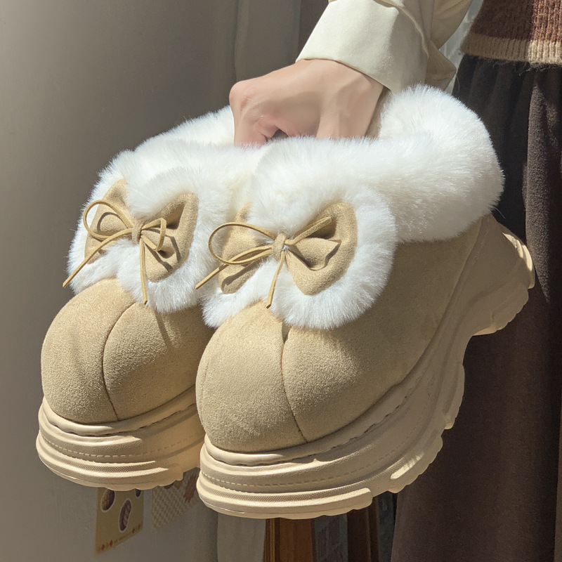 Winter Clothing Korea - 여성용 따뜻한 인조 퍼 플러피 슬리퍼