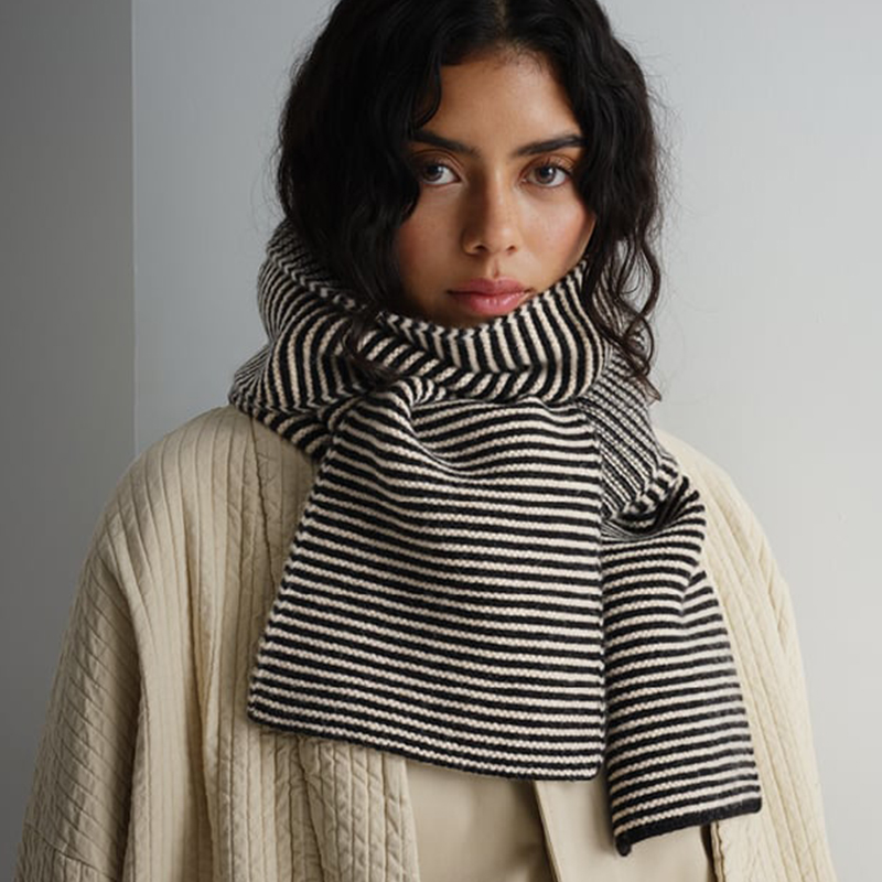 Winter Clothing Korea - 여성용 고급 스트라이프 니트 스카프 부모-자녀