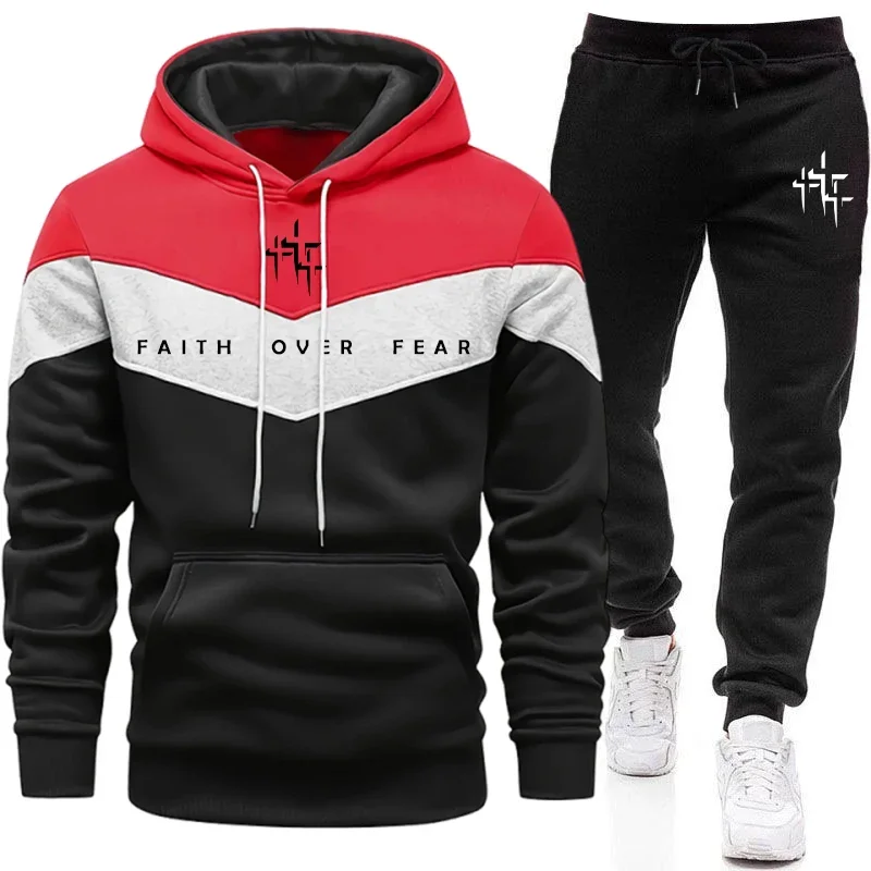 Faith Over Fear 남성용 트랙수트 후드 티셔 - Winter Clothes 리뷰 및 가격