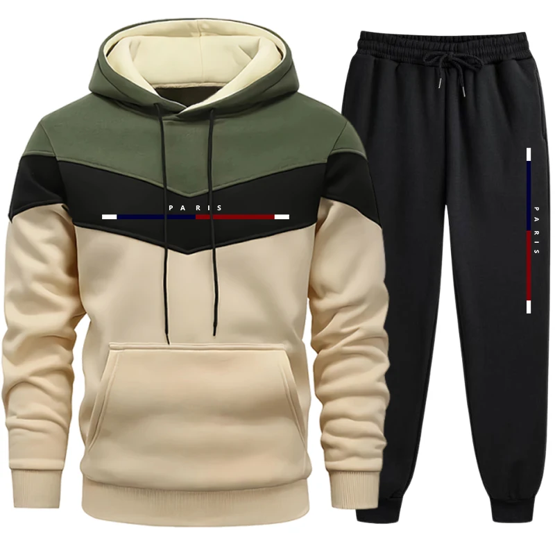 뜨거운 판매 남성용 운동복 캐주얼 삼색 스플라이스 스웨 - Winter Clothing Men Sale 리뷰 및 가격