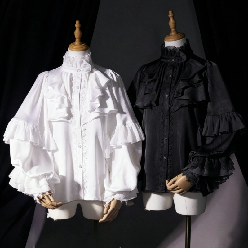 봄 빈티지 고딕 로리타 스타일 셔츠 여성 우아한 레이스 - Winter Clothing Vintage 리뷰 및 가격
