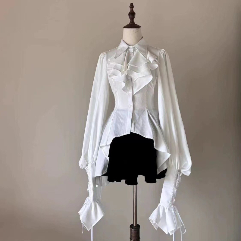 봄 빈티지 고딕 로리타 스타일 셔츠 여성 우아한 레이스 - Winter Clothing Vintage 리뷰 및 가격