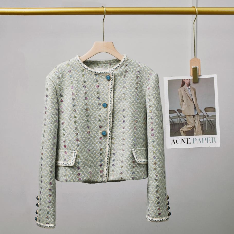 여성 우아한 트위드 럭셔리 정장 Jacke 코트 탑과  - Winter Clothing Vintage 리뷰 및 가격