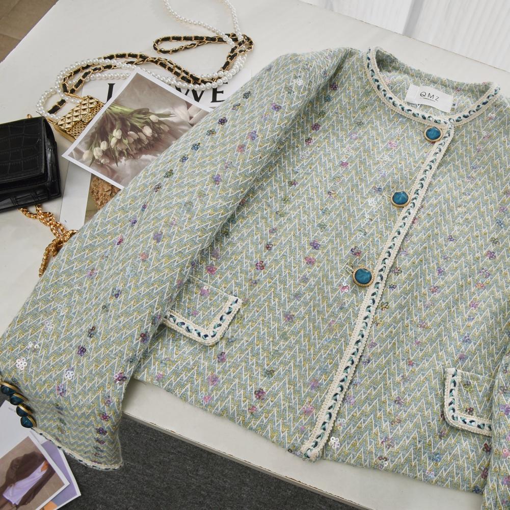 여성 우아한 트위드 럭셔리 정장 Jacke 코트 탑과  - Winter Clothing Vintage 리뷰 및 가격