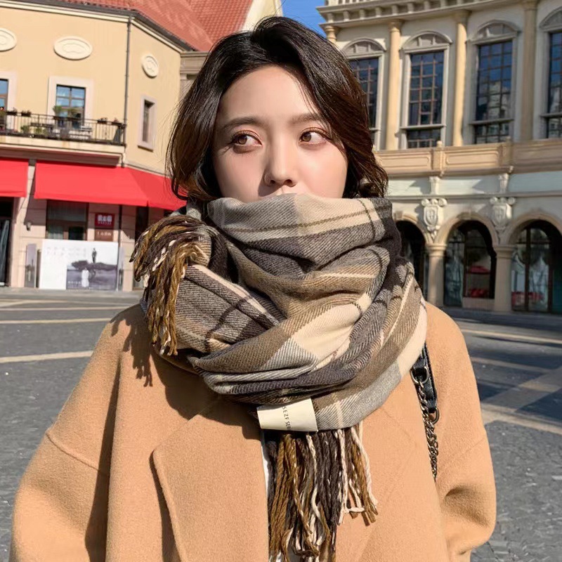 스카프 여성 겨울 한국 버전 영국 클래식 체크 무늬 두 - Winter Clothing Korea 리뷰 및 가격