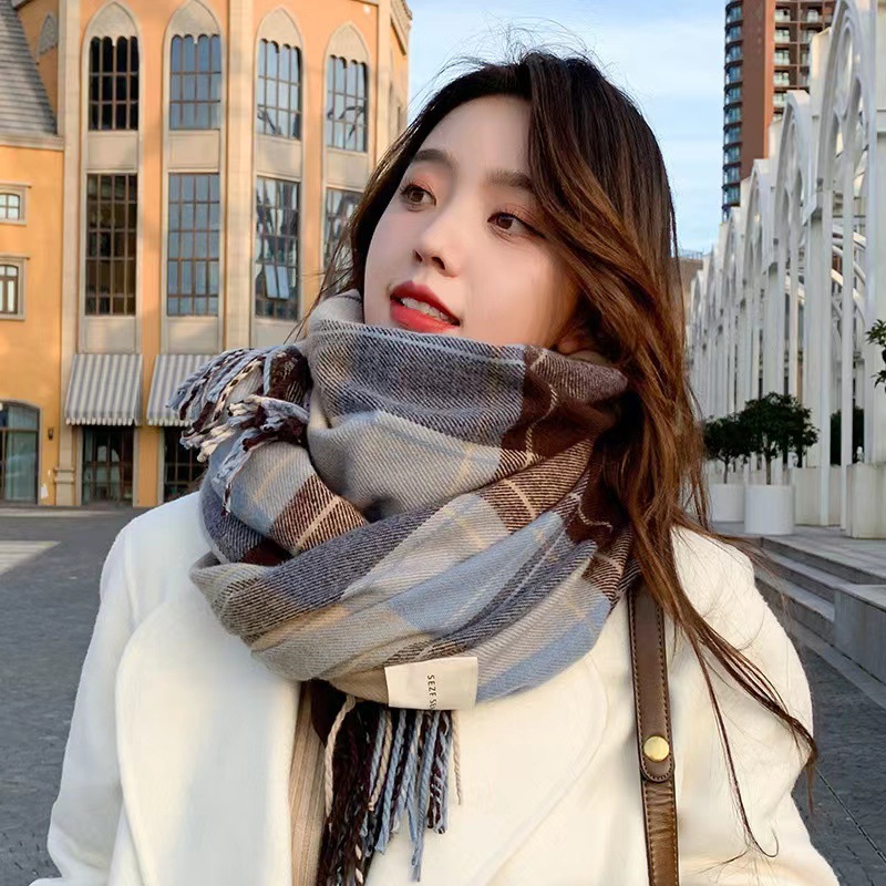 스카프 여성 겨울 한국 버전 영국 클래식 체크 무늬 두 - Winter Clothing Korea 리뷰 및 가격